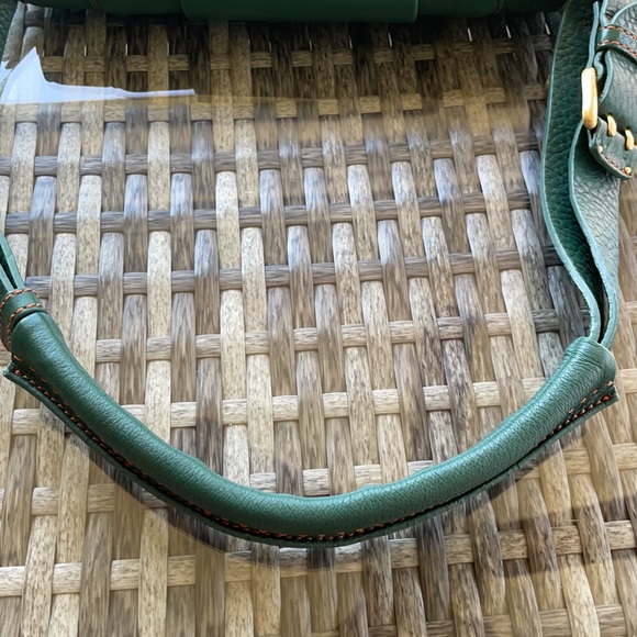 Cole Haan Deep Teal Leather Flap Shoulder Bag. - Picture 8 of 13